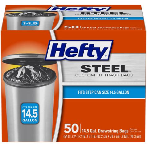 hefty 14.5 gallon trash bags.